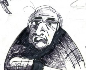 Doodle guy. Ink dip pen on paper